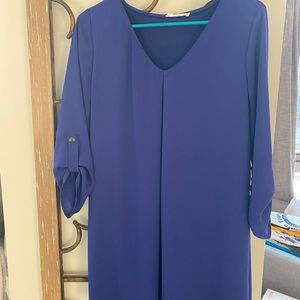 Blue long sleeve shift dress